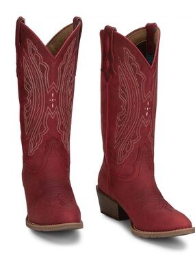Justin Renie GY2870 Red western boots Sz 8 NIB